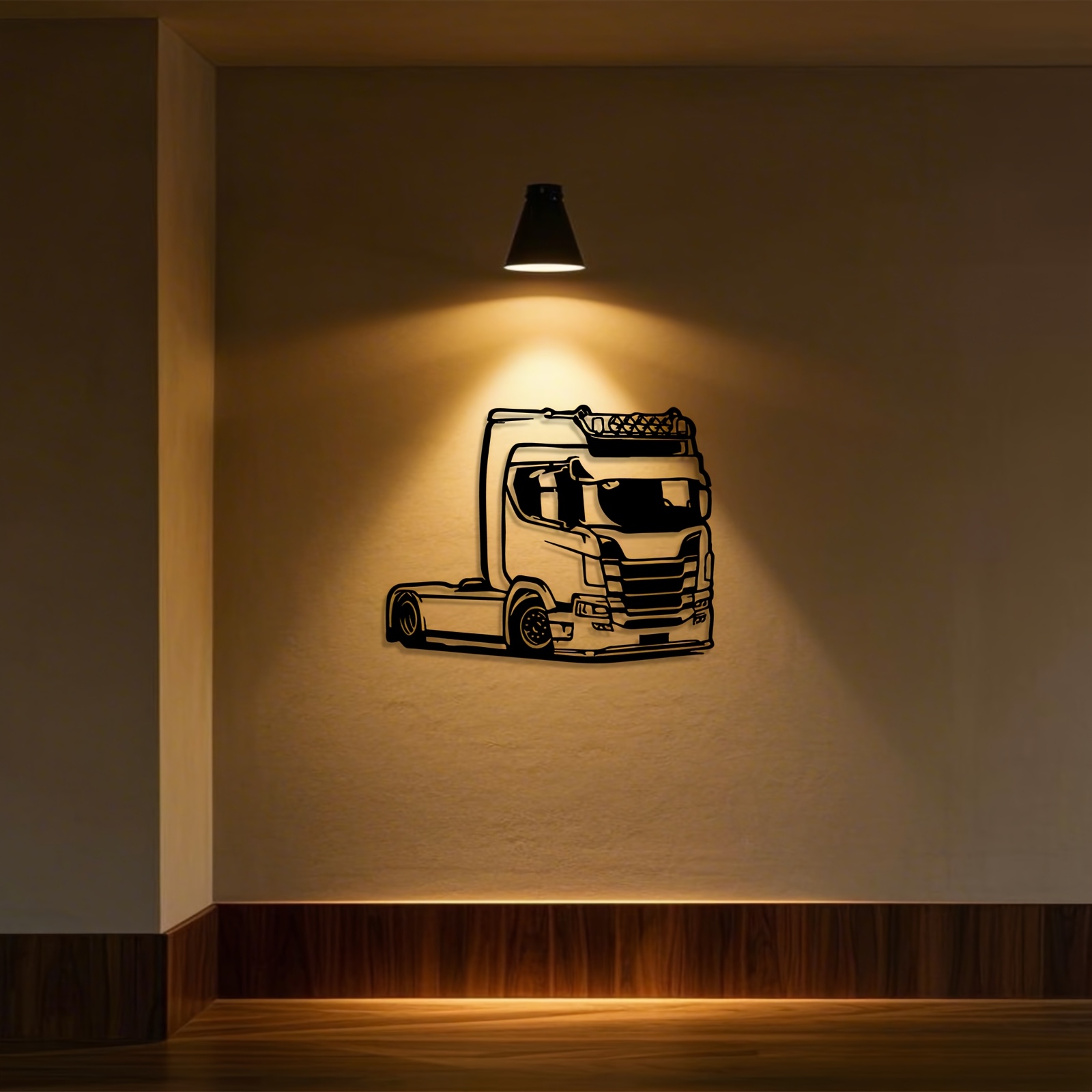 TEMU 2d Flat, A Truck Acrylic Wall Decoration, A Dynamic 2d Flat Truck Mural, An Ideal Gift For New Year And Father's Day, A For Truck Decoration
