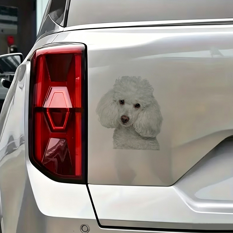 TEMU 4pcs, White Dog Hd Stickers - Premium Waterproof Stickers, Exquisite Car Stickers/motorcycle/truck/laptop Enhanced Decoration Stickers, Smooth