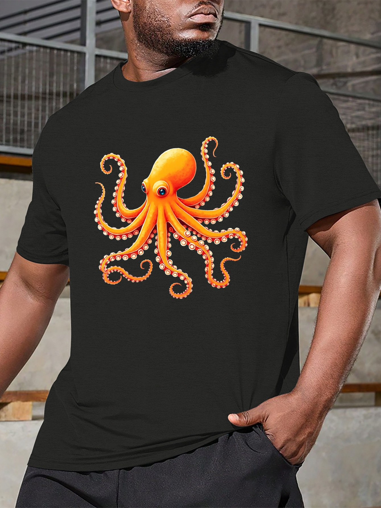 tentacoli stampa design intricato polpo maglietta a Temu Italy