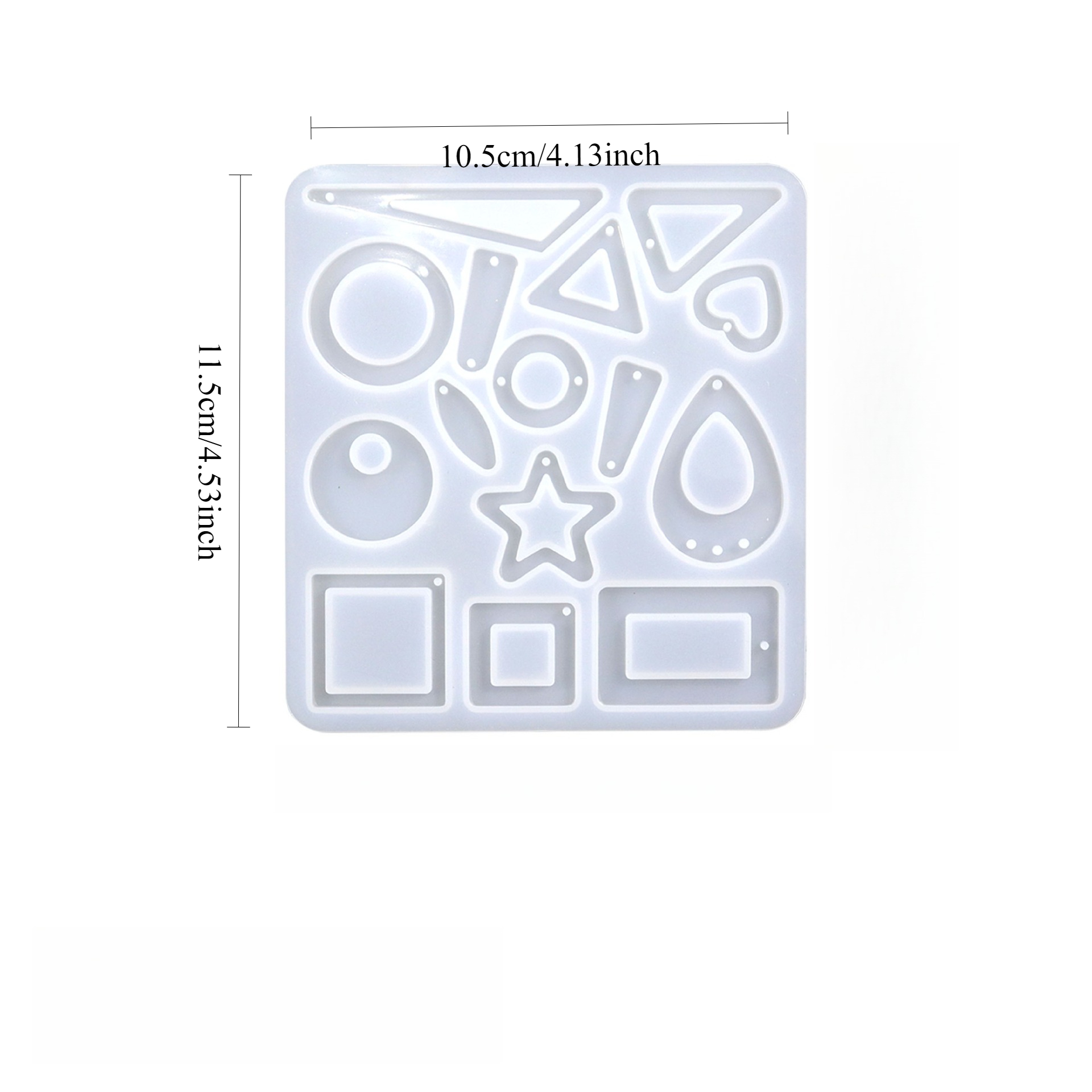 TEMU Molde para productos de cera, molde multifuncional de epoxi para pendientes y colgantes, molde decorativo de silicona de , y estrella de puntas