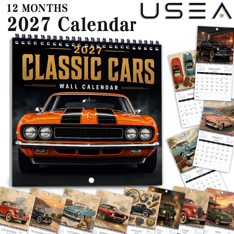 TEMU Wall Calendars2027 Wall Calendar, 12 Month Yearly Organizer 2027 Monthly Planner, 8.3x8.3 Inch Square Hanging Calendar With Twin Wire Spiral