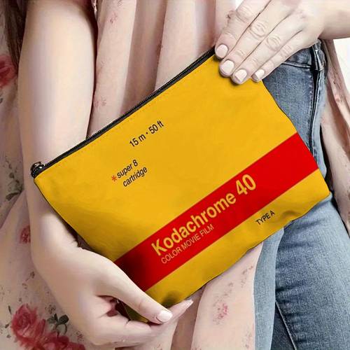 1pc Vintage 40 Film Design Makeup & Toiletry Travel Bag - Retro Camera Film Roll Shaped Cosmetic Organizer, Durable Gift , Travel Essentials, Business, Gym, Camping ( Retro Style)