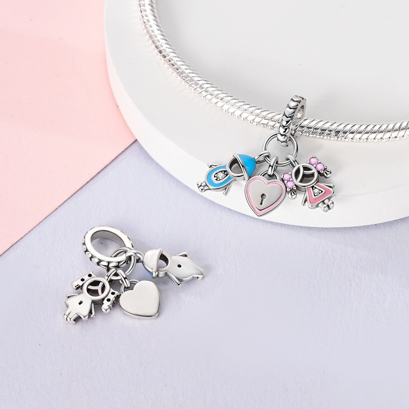 Women's Shiny Glaze Couple Charm Bead Accessory