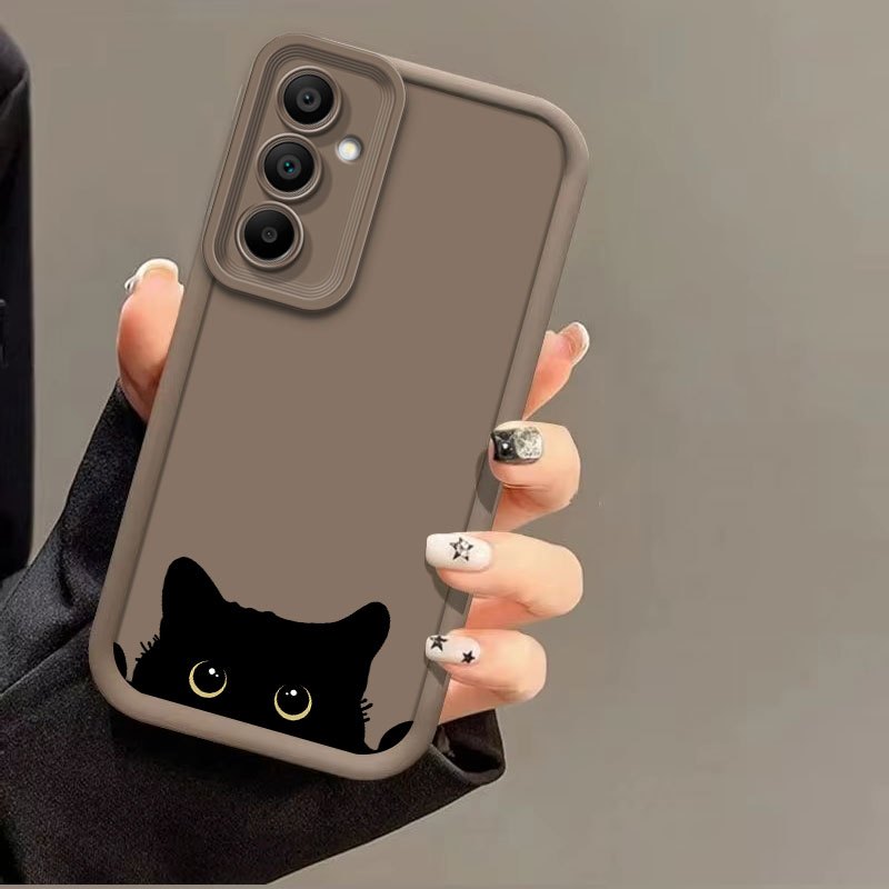 TEMU Probing Black Cat Phone Case Suitable For Galaxy A05, A05s, A55, A54, A16, A26, A36, A56, A52, A52s, A06, A71, A12, A13, A33, A34, A35, A14, A15
