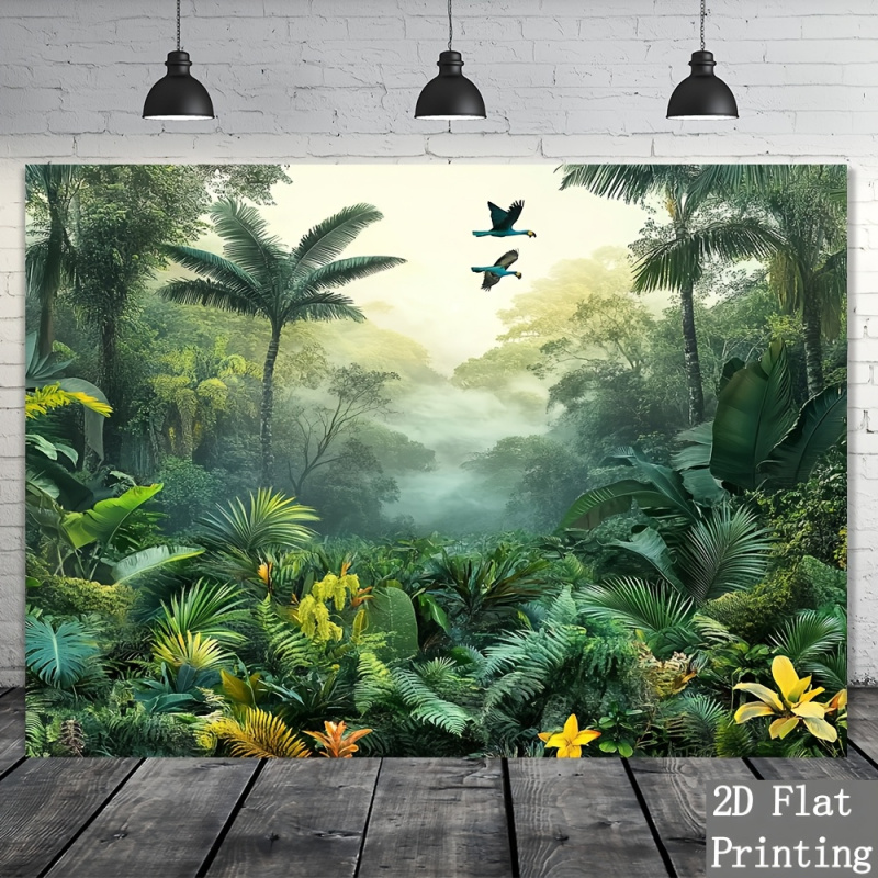 fotografie achtergrond 2d plat 1   tropische tuin achtergrond banner, polyester,   elektriciteit  , algemene pasvorm voor entree & kamer decor, feest achtergrond, meerdere maten, muurkunst decoratie, kwaliteit prioriteit