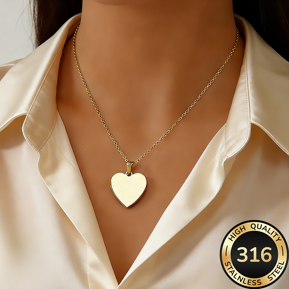 E-shop Elegante herzförmige Halskette aus 316 Edelstahl | 18K vergoldenet, hypoallergen, farbecht, für oder Partys, ideales Geschenk für Frauen