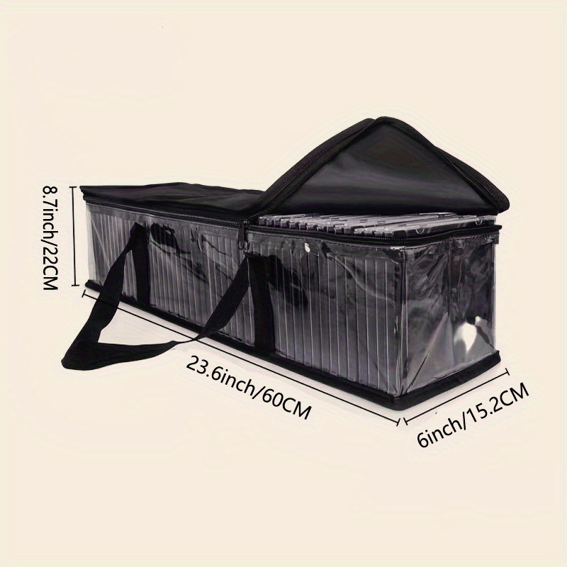 TEMU A Large-capacity Transparent Black Cd Storage Bag Made Of Durable Oxford Fabric, Designed To Hold 40 Portable Travel Collection Cd Cases,