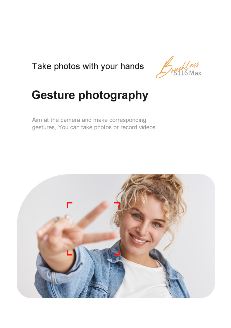 Drone Professionnel S116 avec Moteur Sans Balais, Système de Stabilisation Optique, Caméra Réglable, Wi-Fi FPV, Vidéo HD Sans Fil 480P, Autonomie Jusqu'à 15 Minutes - Idéal pour la Photographie Aérienne, la Course, la Cartographie, l'Inspection - Compatible Smartphone, Chargement USB, Drone Portable