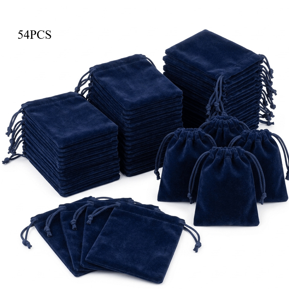 TEMU 54pcs Velvet Drawstring Bags Velvet Jewelry Pouches Soft Velvet Gift Bags With Drawstring Closure Reusable Velvet Sacks For Jewelry Storage
