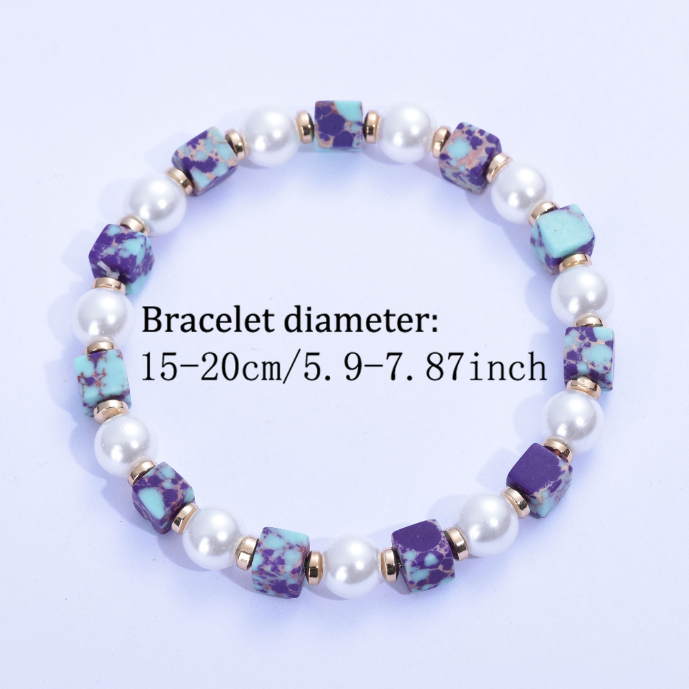 Natural Stone Purple Blue Imperial Stone Beaded Bracelet