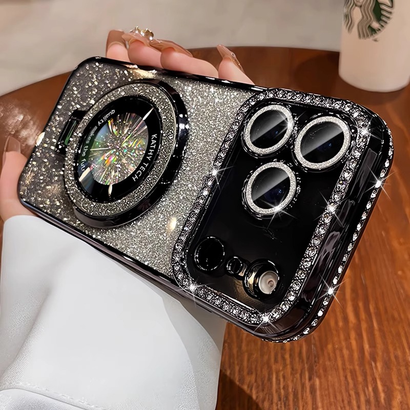 TEMU Phone Case - New Women's Phone Case With Stand, High-end Fashion Protective Cover Compatible With Iphone 17promax 17air 17 17pro 16 15 13 14