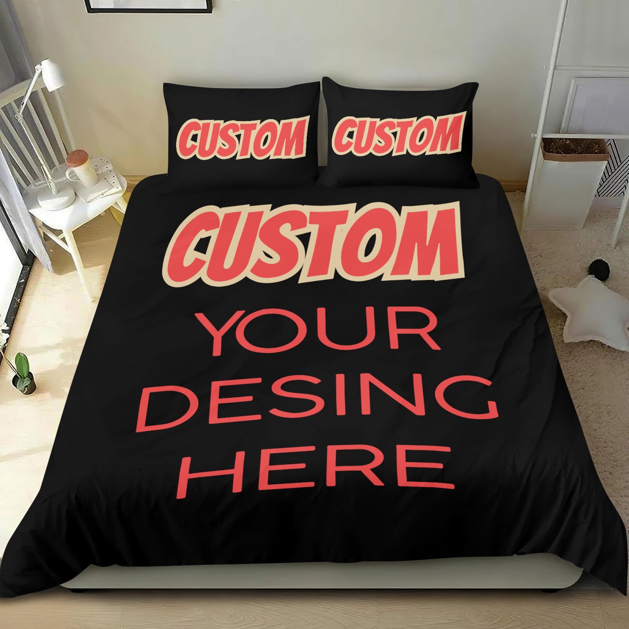 TEMU Personalized Photo Print 3pcs Bedding(1 Duvet Cover  2 Pillowcases, No Insert) Featuring Custom Photo Prints Of Couples, Natural Scenery, Or Pet