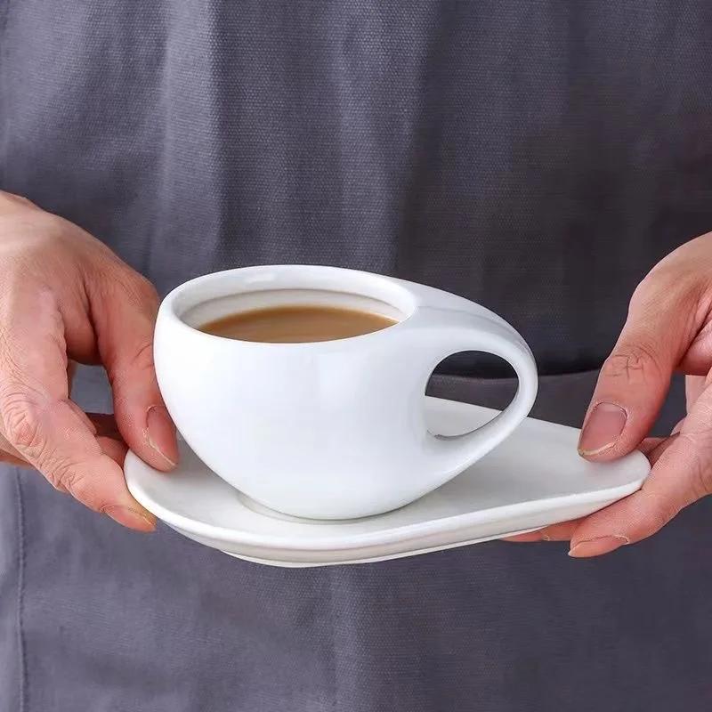 200Ml European Crooked-Style Ceramic Coffee Cup Set Creative Afternoon Tea Cup Milk Mug Water Mug Tea Cup