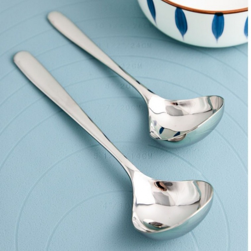 TEMU 2pcs Durable Stainless Steel Long Handle Soup Spoons, Very Suitable For Soup, , And Hot Pot Restaurants, Utensils, Big Soup Spoon, Serving Soup