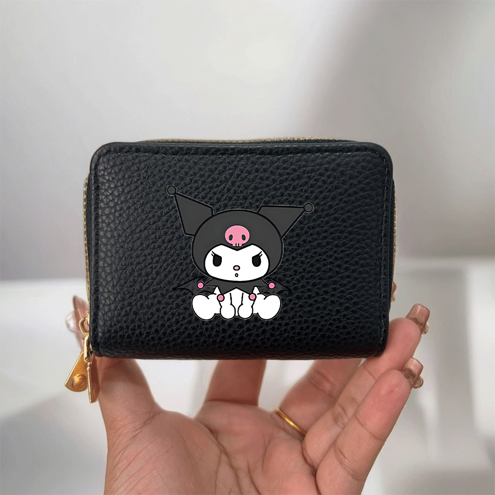 

Sanrio Kuromi Large-capacity Pu Wallet - Chic Coin Purse & Credit Card Holder, Minimalist Black With Pink Accents, Ideal Gift For Women, Cute Wallet