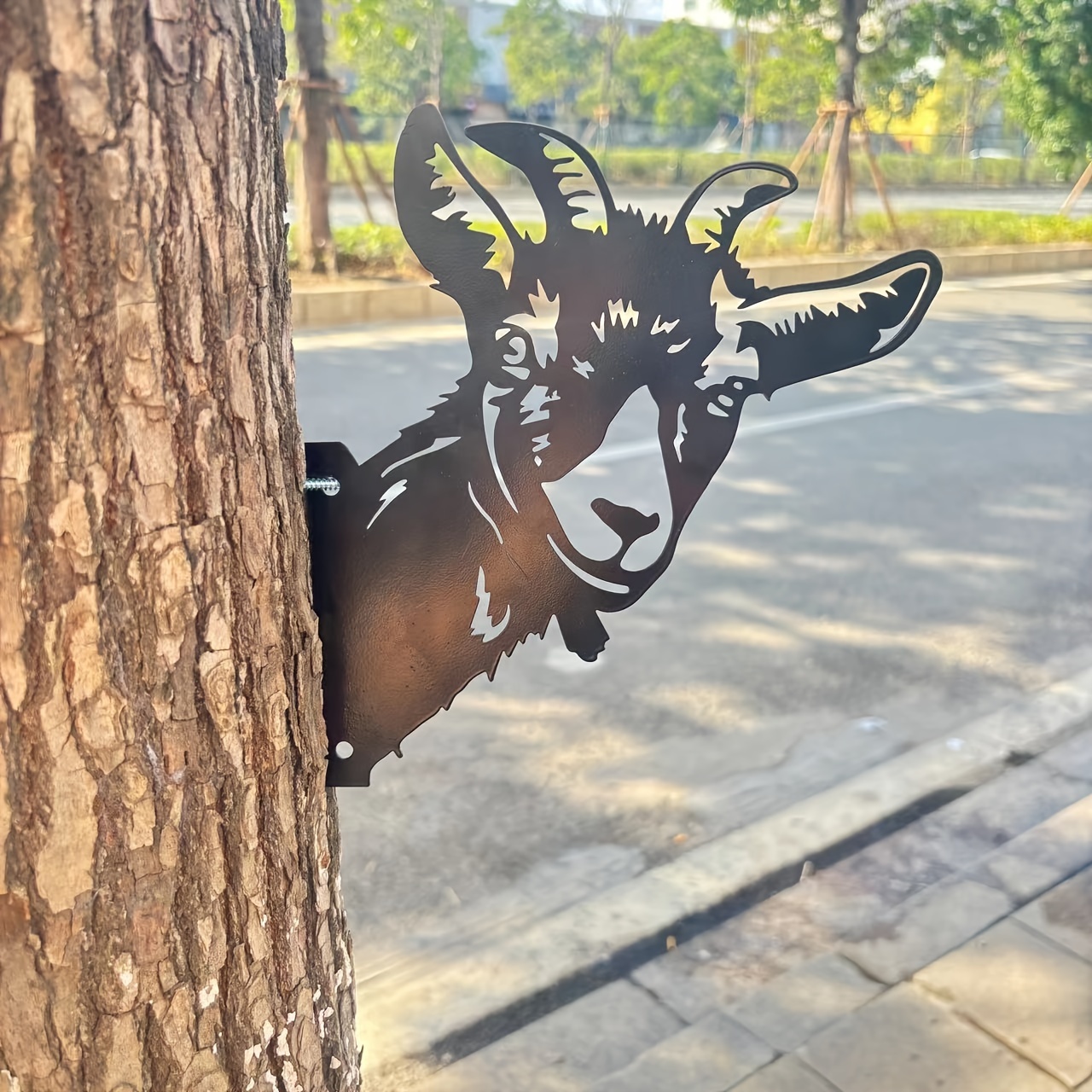 TEMU 2d Flat, [2d Flat] Classic Goat Head Acrylic Wall Art - A Gift Suitable For Seasons, Rustic Outdoor Decor For Easter, Garden, And Patio, No