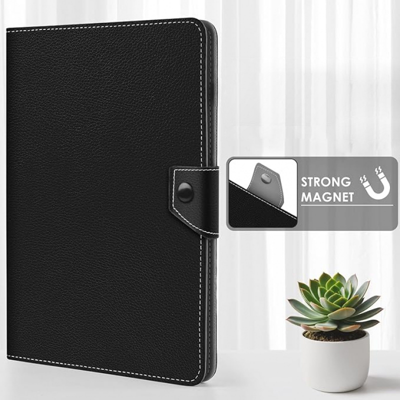 E-shop 10-Zoll Tablet Hülle | Tragbare, schützende, geteilte Reisehülle mit 4 festen Ringen, passend für alle 10-Zoll /Ios/Windows Tablets, Kunstleder,