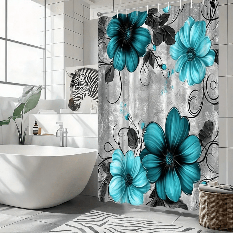 Lapis Lazuli Flower Shower Curtain, Multiple Sizes Available