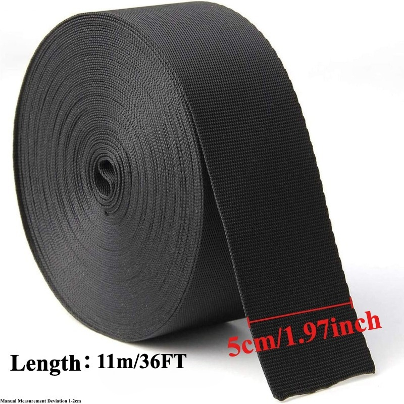 TEMU Sangle en nylon, largeur 1 pouce/1,26 pouce/2 pouces, longueur 12 yards ( 11 mètres), convient pour sacs, de bricolage—sangles de bagage, pour