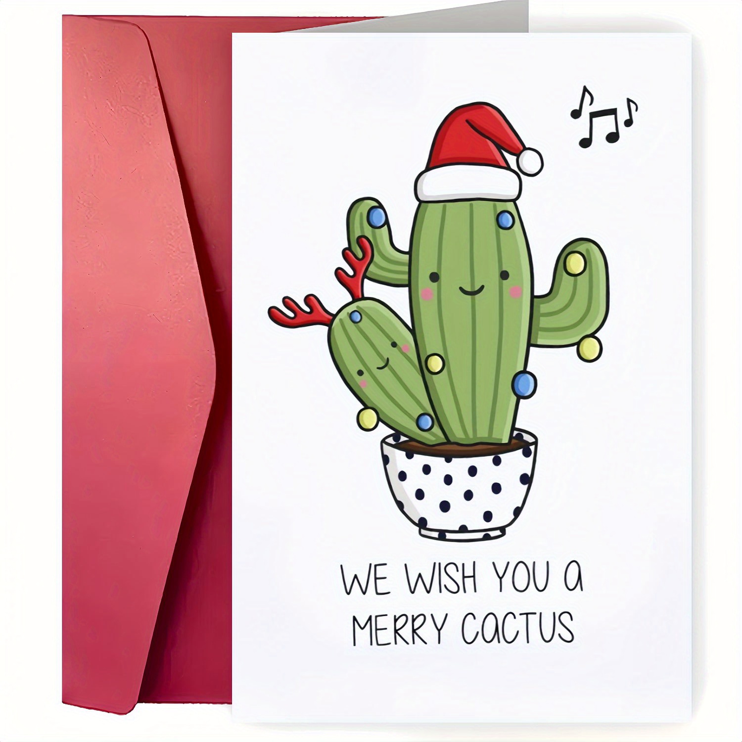 lustige kaktus-weihnachtskarte - frohe gre fr freunde & familie,  feiertags-schreibwarengeschenk | Mehr Kaufen, Mehr | Temu