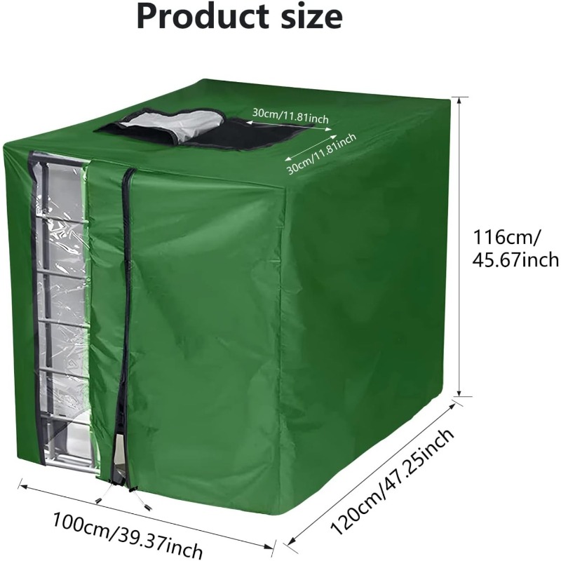Outdoor Ibc Container Cover, 1000 , And Durable, With Transparent Pvc Observation Window, Flexible Top Opening And Durable Zipper, Providing For Industrial Storage Tanks.