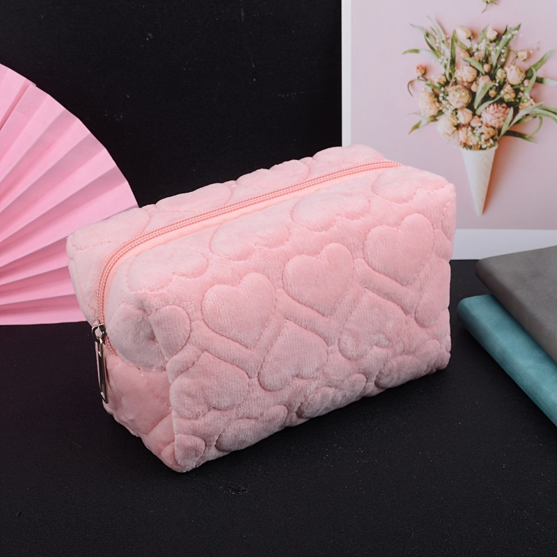 

Adorable Love Plush Pencil Case Stationery Bag Cosmetic Bag - Suitable For School Supplies And Daily Life!