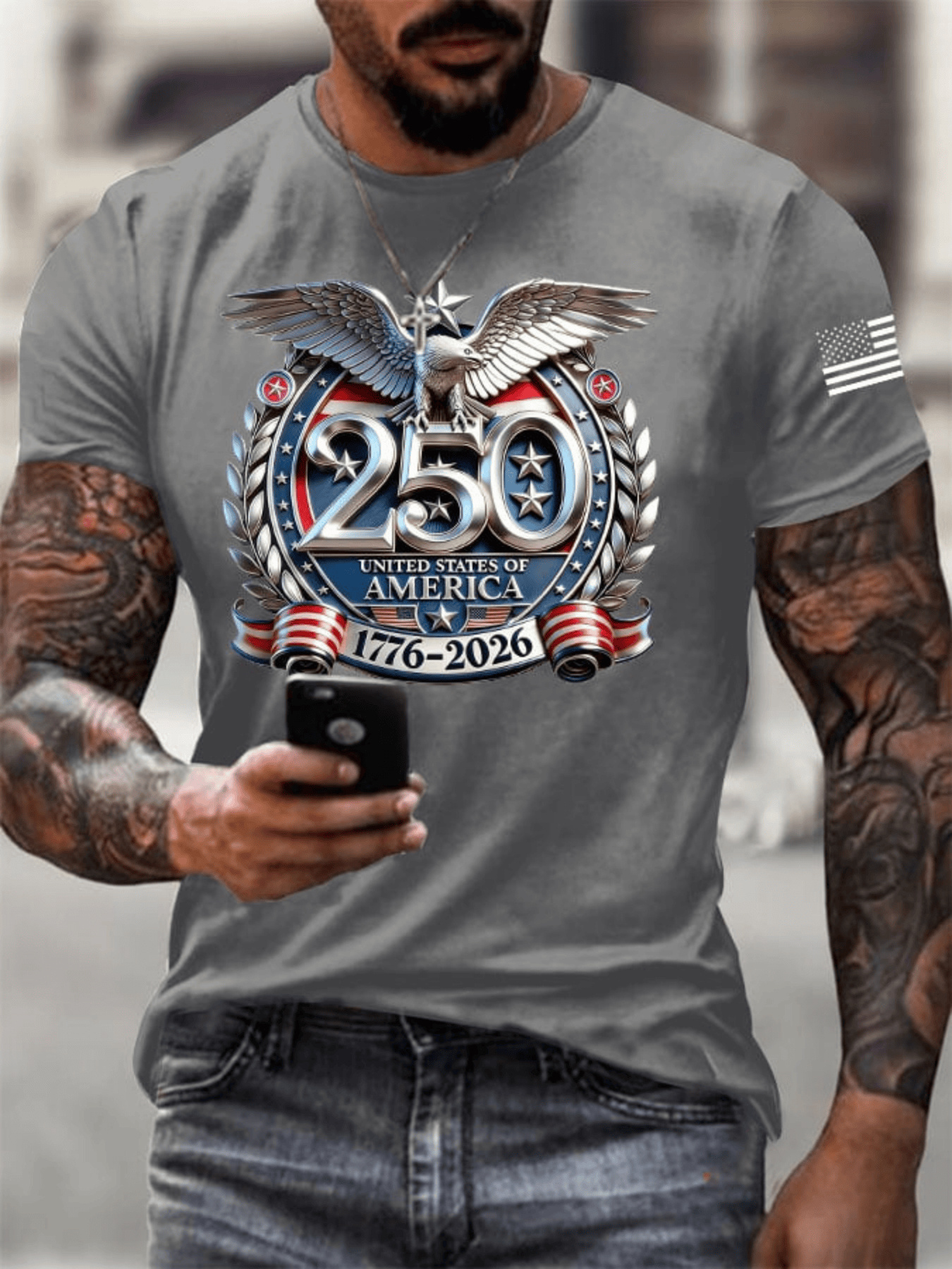 mens casual sports short sleeved t shirt american 250th anniversary   pattern print regular fit machine washable and non   suitable for daily casual sports wear