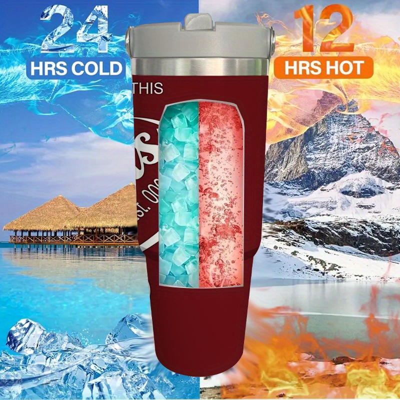 Tasse à café isotherme de voyage 30oz en acier inoxydable 304 | Tasse à vide portable avec couvercle et paille, idéale pour les cadeaux d'anniversaire, de vacances et du Nouvel An