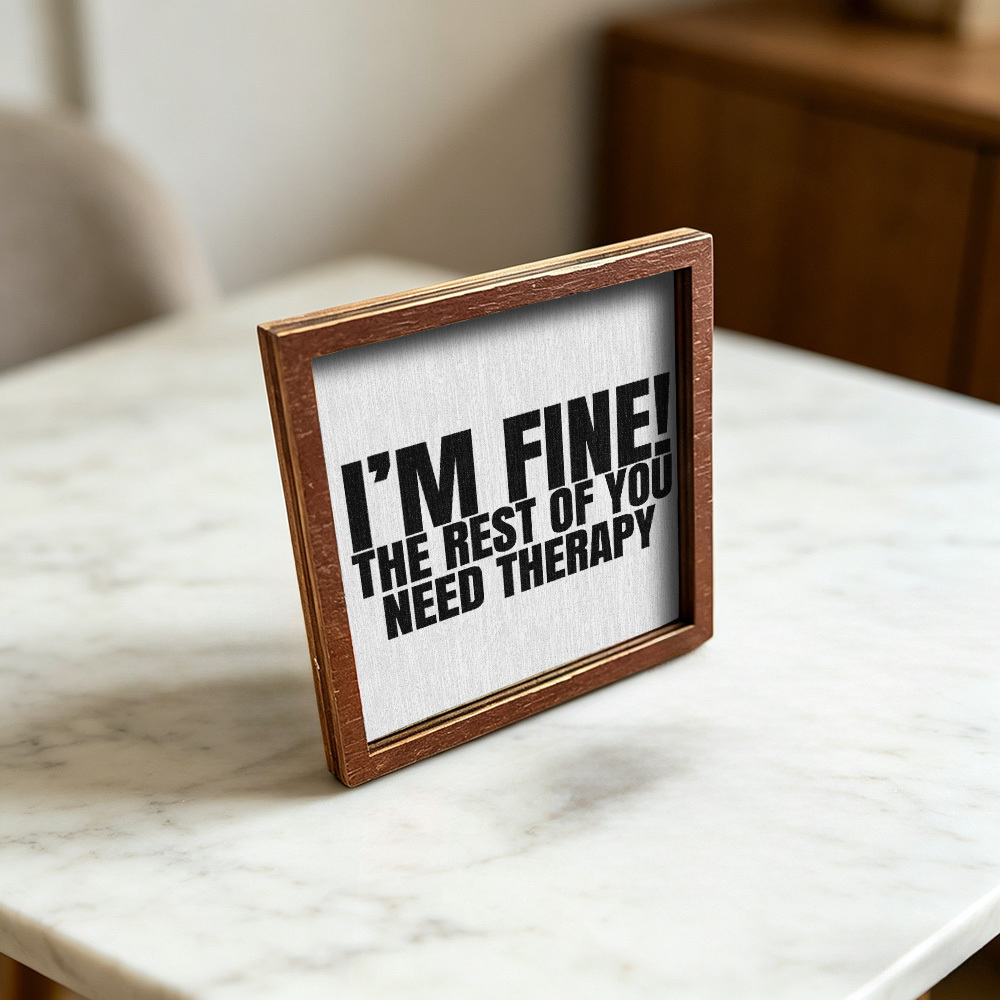 TEMU 1pc Duflinud Humorous Wooden Fridge Magnet With Phrases - Frame Suitable For Kitchen & Office Decor, Back For Magnets, Slogan Board, Gift For