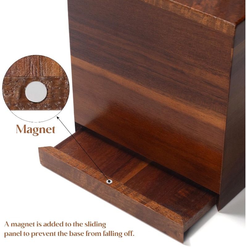 acacia wood tissue box cover square wooden tissue holder for bathroom living room dining table decorative cube facial tissue box cover 5. 3 x 5. 3 x 5. 9 inches Product details 3