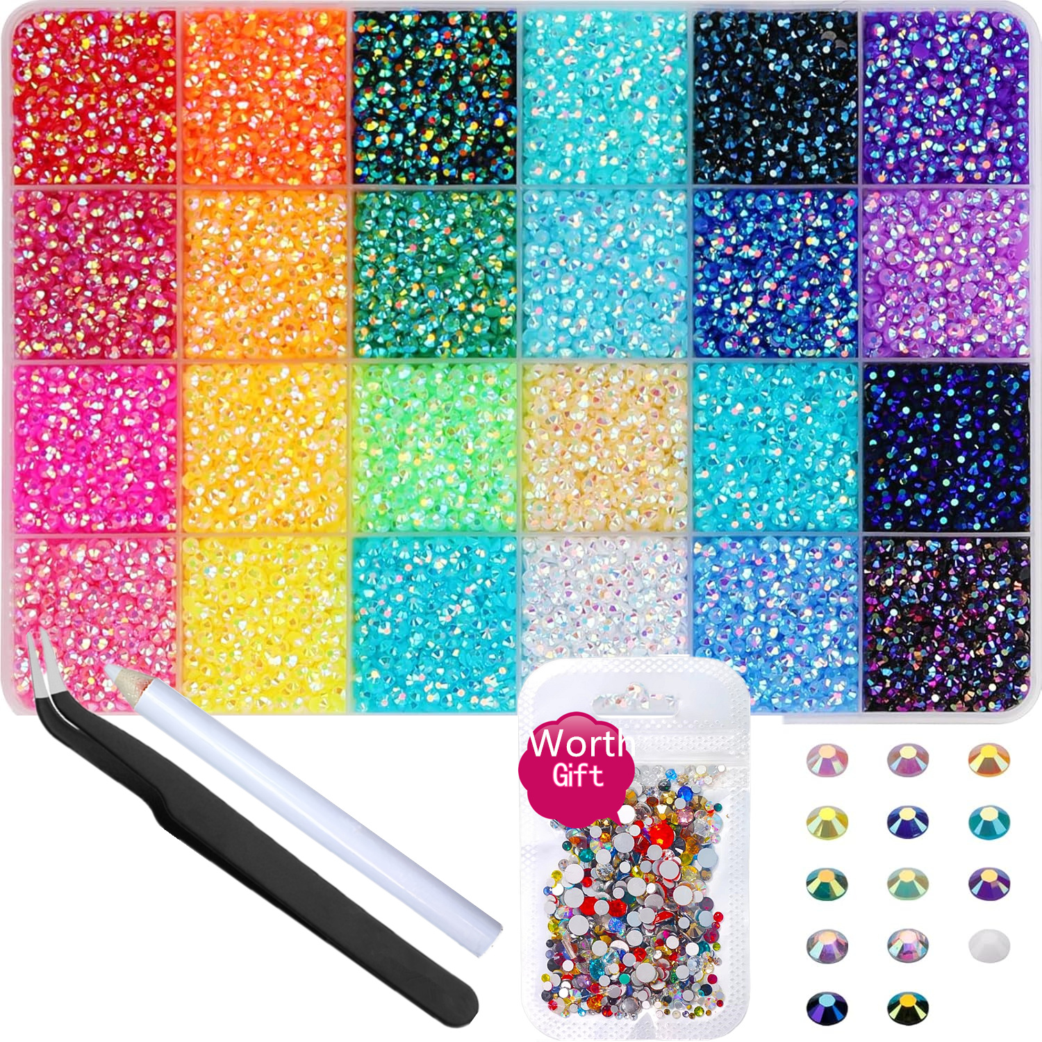 2d flat 16500pcs resin rhinestones for bedazzling 2 3 4 5 6mm mixed sizes   red gems flatback  d stones jewels for crafting clothes crafts with pen tweezers and gift