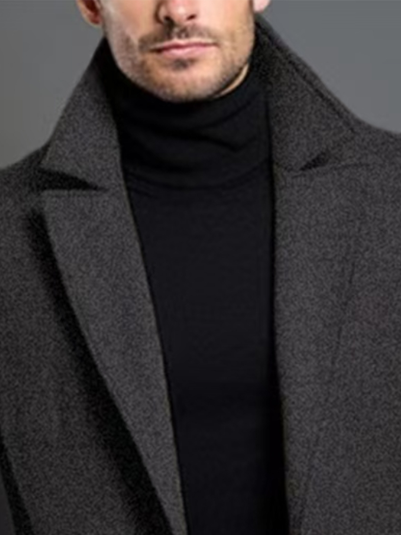 Men's British Coat Jacket in Solid Color