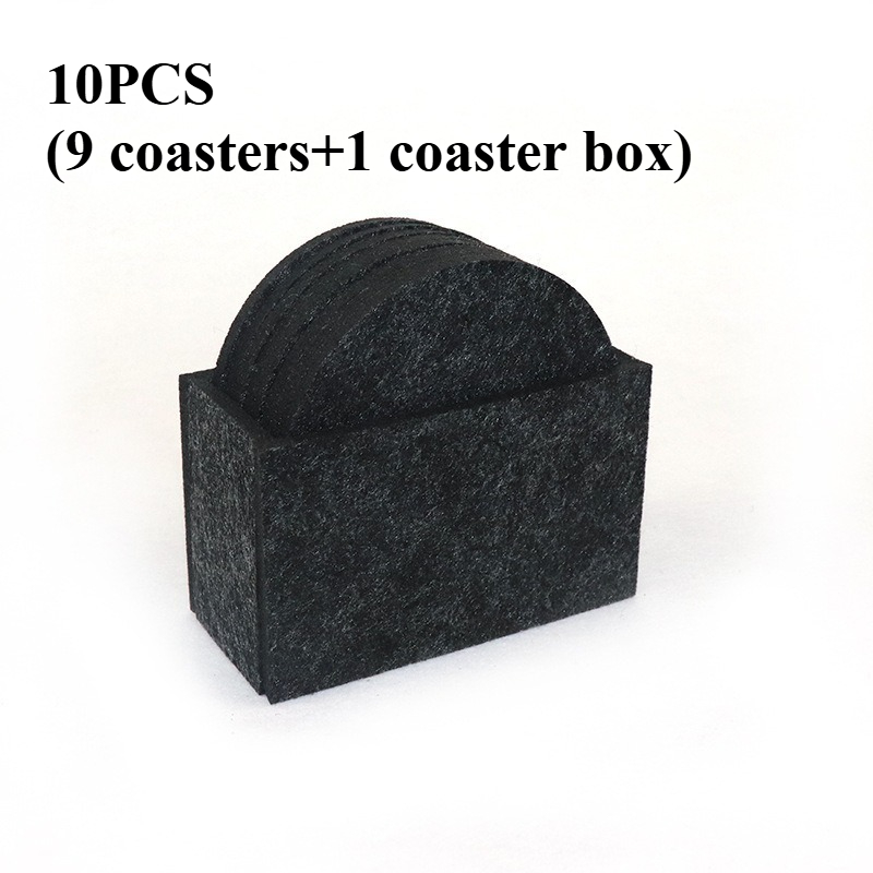 TEMU Juego de 10 posavasos de fieltro (9 posavasos + ), para oficina, hogar, fiestas - Protectores de mesa redondos y gruesos resistentes, tapetes