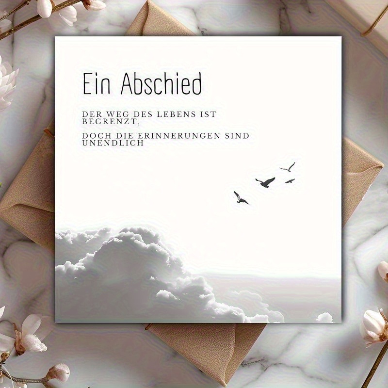 Image of 1pc German Sympathy Card For Stillbirth, Pregnancy Loss & Child Death - Compassionate Bereavement Suitable For Funerals, Grieving Families
