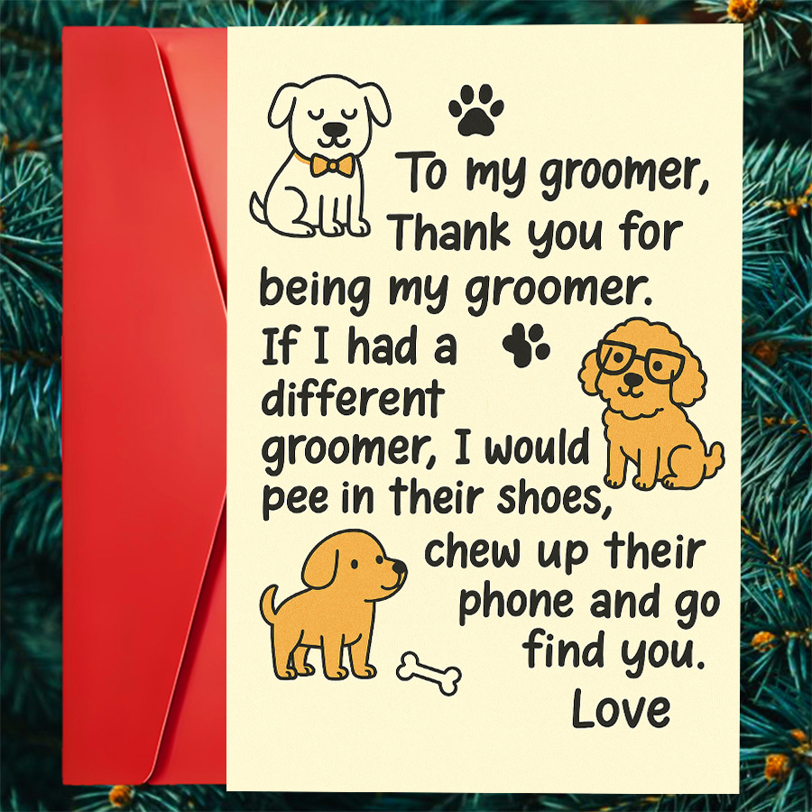 TEMU Pet Groomer Thank You Card, Suitable For Pet Lovers And Dog Owners, Containing An English Thank-you Message. Used As A Birthday Gift For Or As A