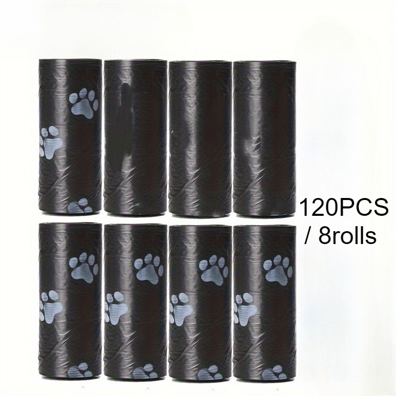 TEMU 120 Count / Random Style Thickened Leak-proof Pet Waste Bags | Easy-to-clean Polyethylene Material, Cute Paw Print Design, Odor-sealing, Square
