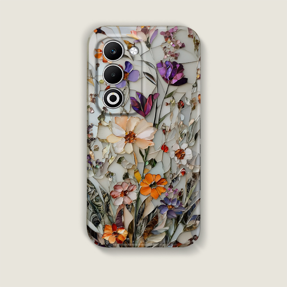 TEMU Phone Case - Hard Phone Case Featuring An Enamel Style Bouquet Design For The For Oppo A5, Serving As A Protective Cover For Your Smartphone
