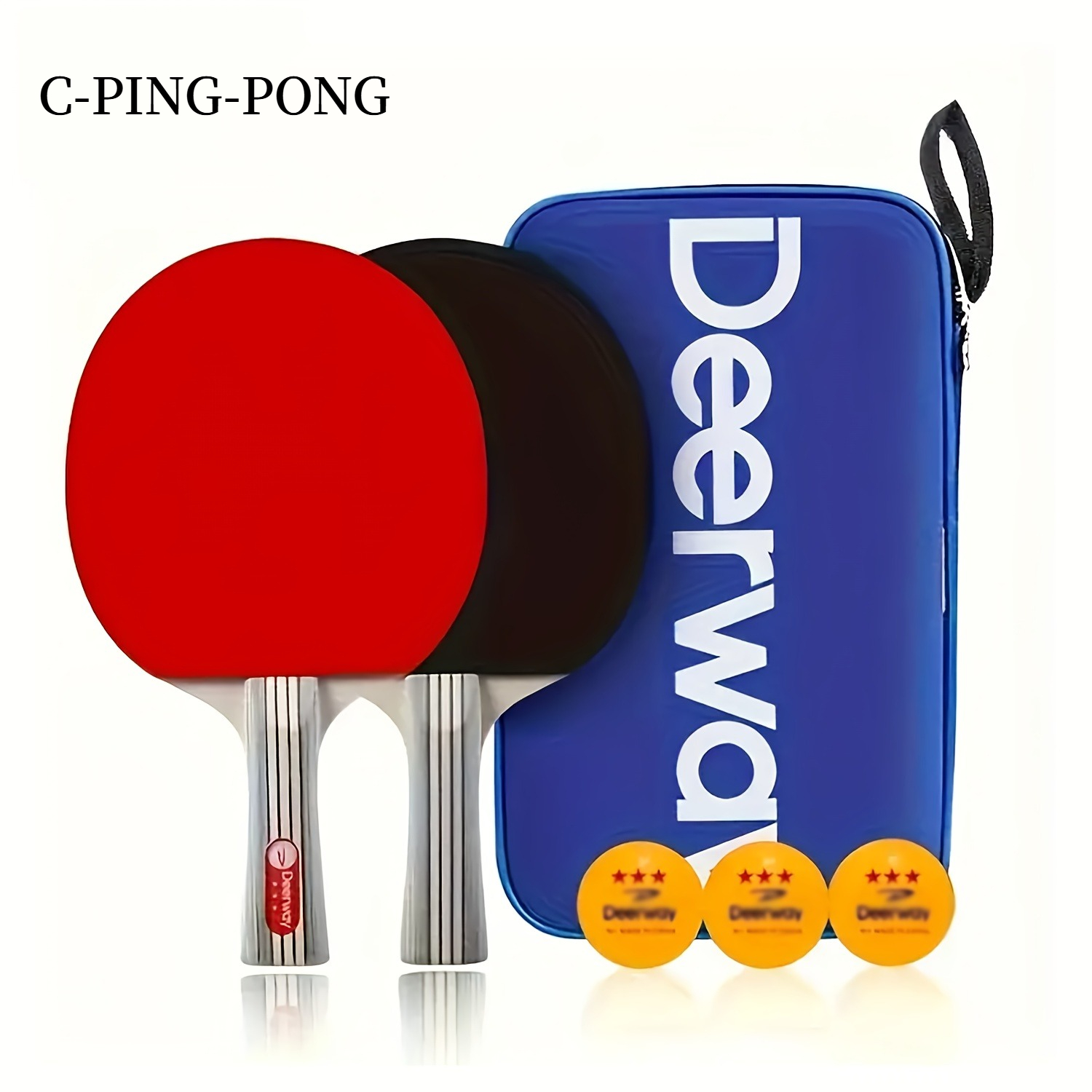 TEMU Table Tennis Racket Set, Includes 2 High-performance Table Tennis Rackets, 3 Balls, 1 Storage Box, Training Table Tennis Rackets, Set