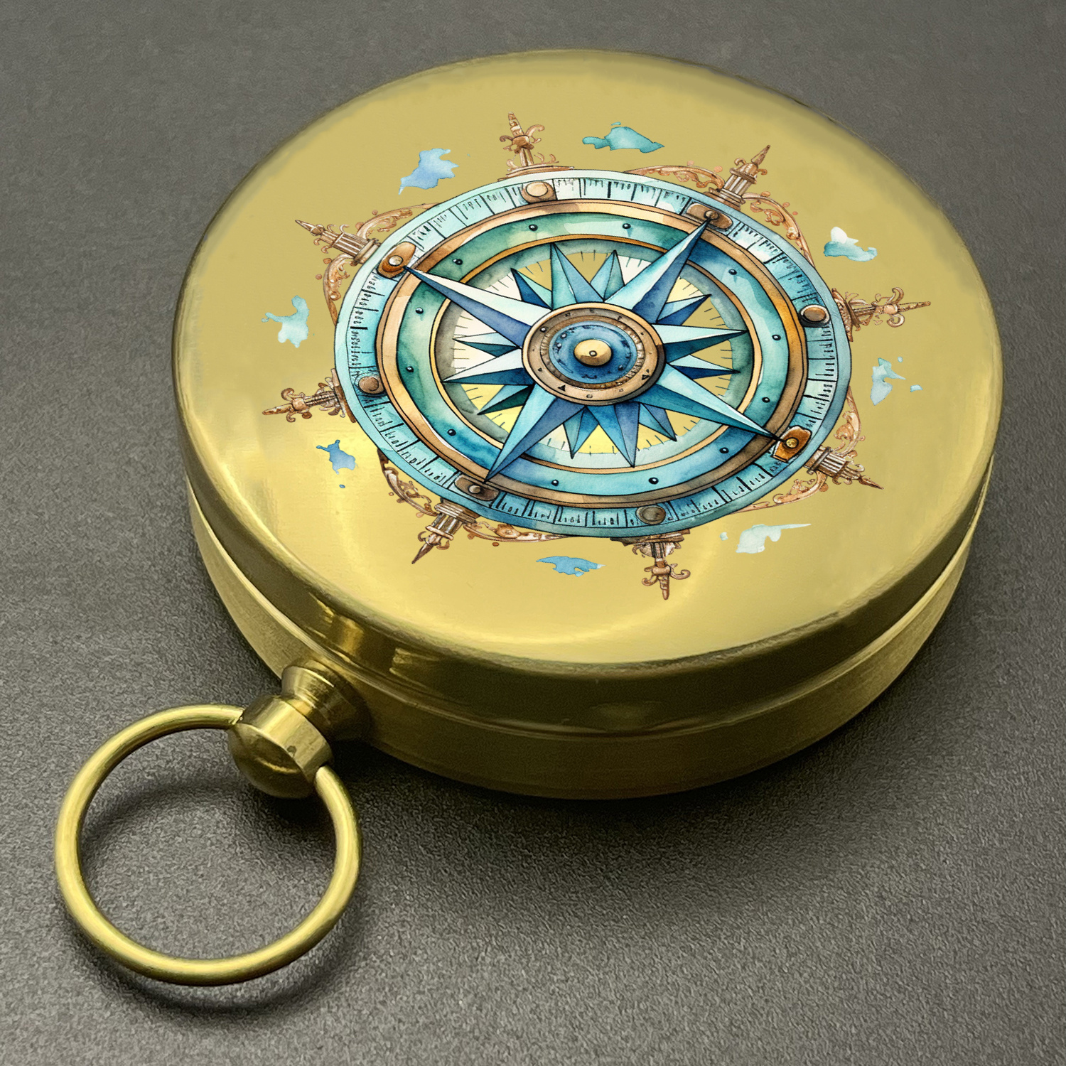 Image of 1pc, "compass Color Chart"design, Compass, Classic Camping Compass, Portable And Durable, For Gifts