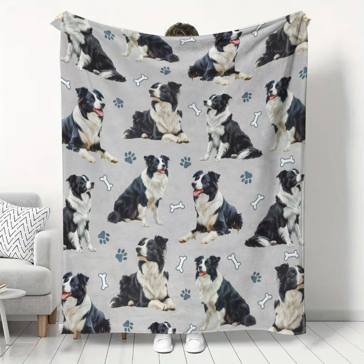 

1pc Print Flannel Blanket - All Cozy Knit Fabric Throw For Home, Outdoor, Picnic, Camping, Car Travel, Sofa, Bedroom Decor - Perfect Gift For Dog Lovers, 200-250gsm