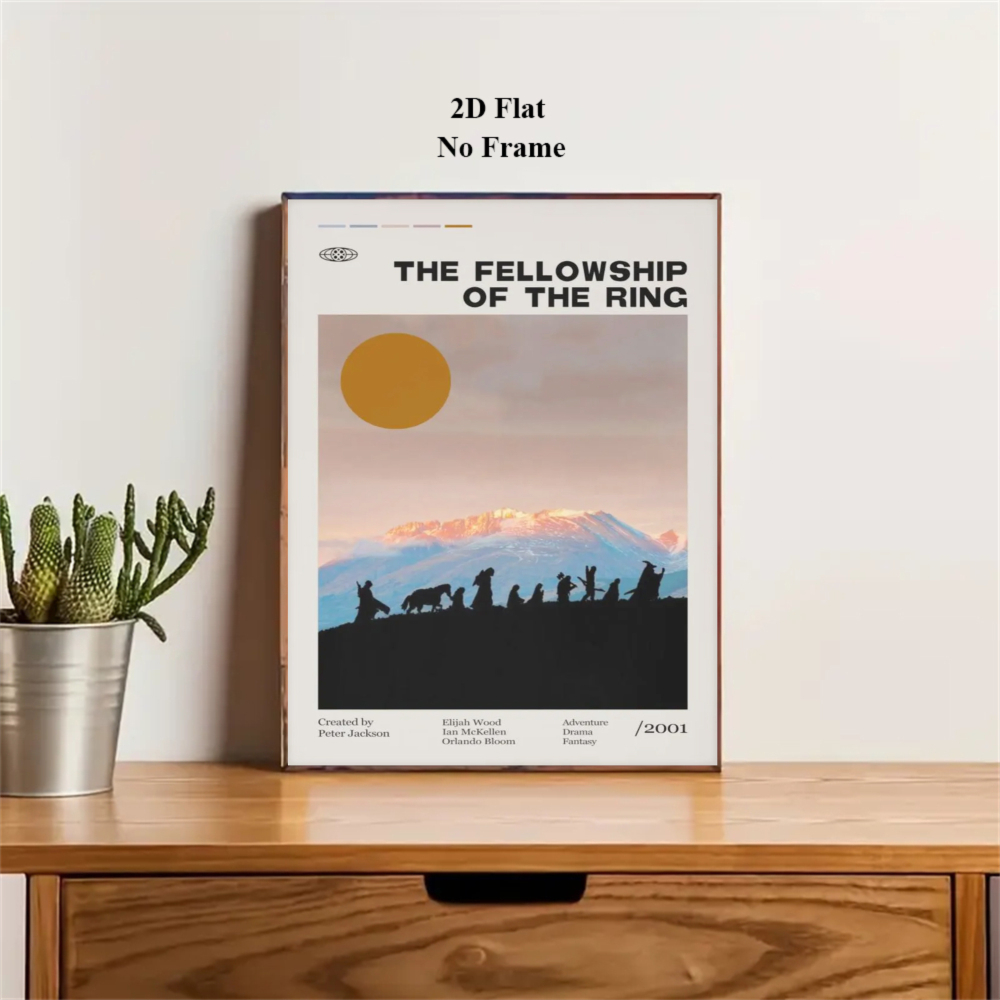TEMU 2d Flat, 2d Flat, 1pc Unframed 2d Flat Posters And Prints The : The Of The Ring Movie Canvas Painting Middle Earth Wall Art Living Room Bedroom