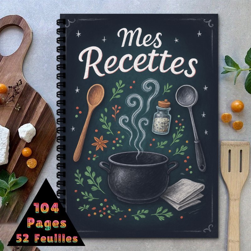 TEMU 1 Livre de Recettes | Cahier A5 à Spirale - Une Collection de Recettes pour Tous, Peut Contenir Jusqu'à 100 Plats, Journal de Cuisine et Cahier