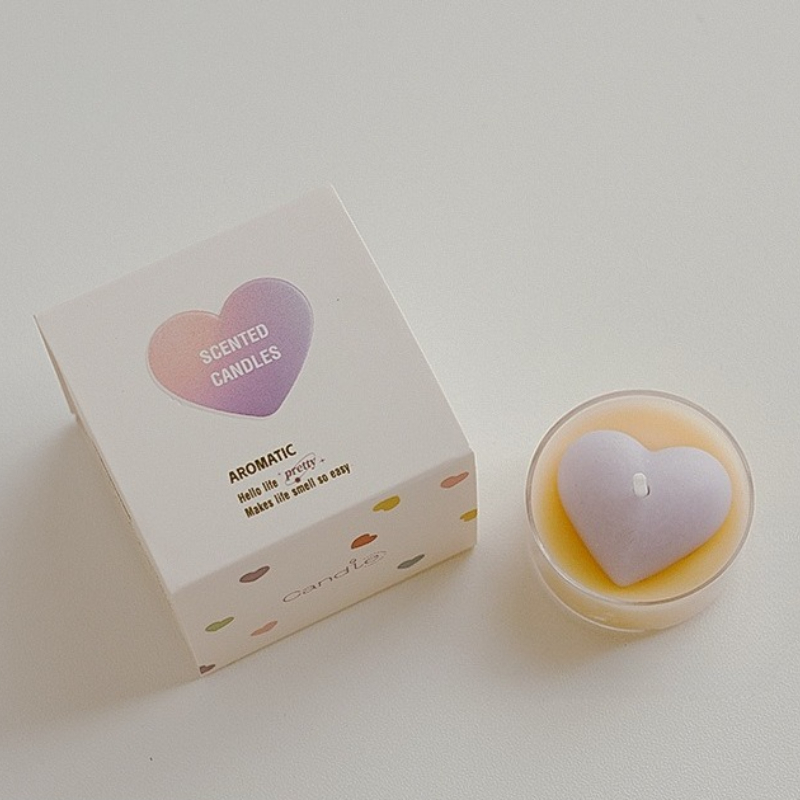Image of Vibrant Heart-shaped Candles Made Of Tea Wax, Perfect For Valentine's Day Presents, Useful Little Gifts For Women, Aromatic Decorative Items, Candles For Festive Celebrations, Christmas, Halloween