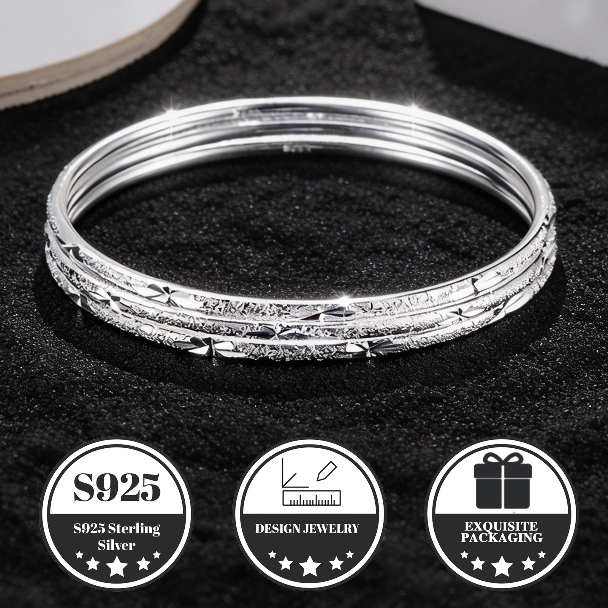 1pc/3pcs 925 Silver Starry Sky Thin Bracelet, For On Mother's Day Or Easter, Suitable For Daily Commuting, Vacations, Or Party Occasions