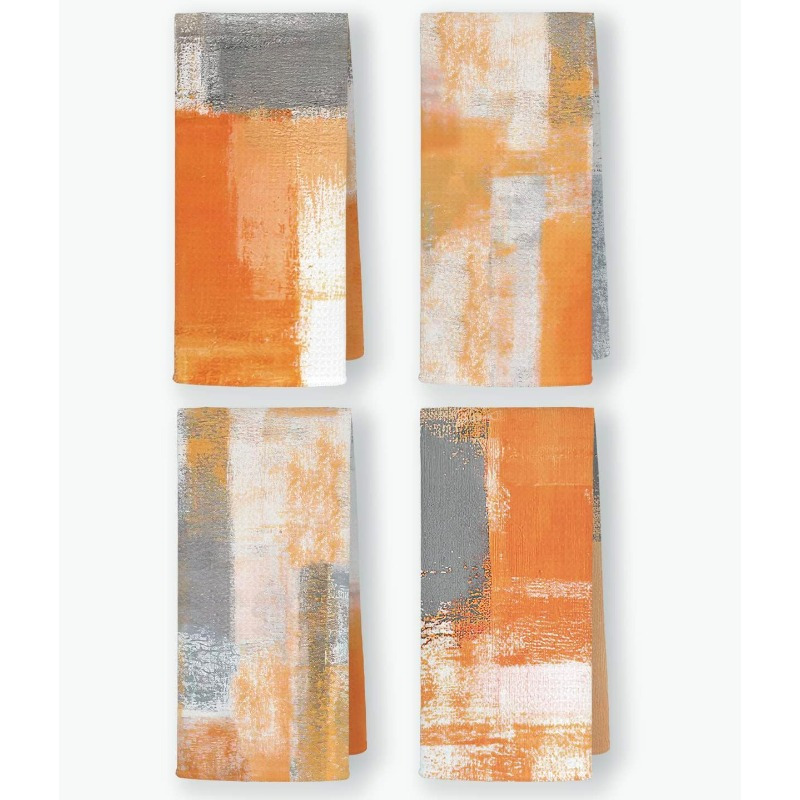 

4-pack Modern Abstract Graffiti Design Hand Towels, 18x26 Inches, Super Soft Woven Polyester, Machine Washable, Decorative Patchwork Art Kitchen Tea Towels