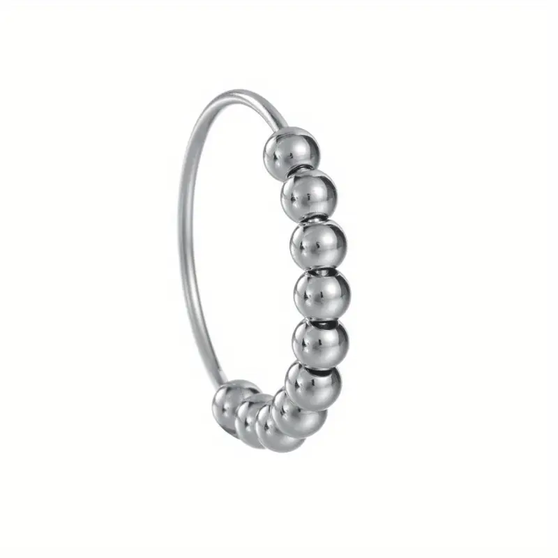 1pc rotatable anxiety relief bead ring not easy to fade good wear minimalist and style for daily wear or as a gift Product details 4