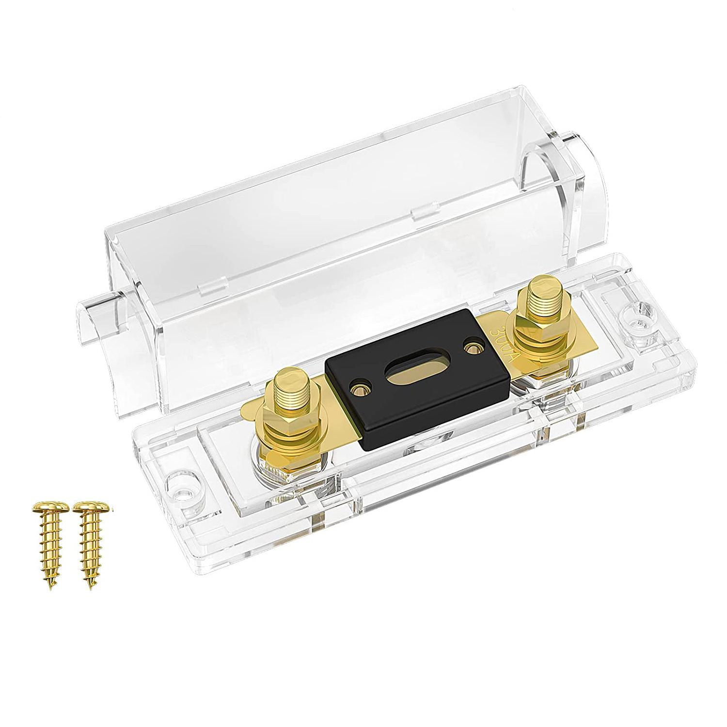 TEMU 1 Set Portafusibili ANL per 0/2/4, Fusibili Inline ANL con Fusibili a Bullone 30A 50A 80A 100A 150A 200A 250A 300A per Audio e Video Auto