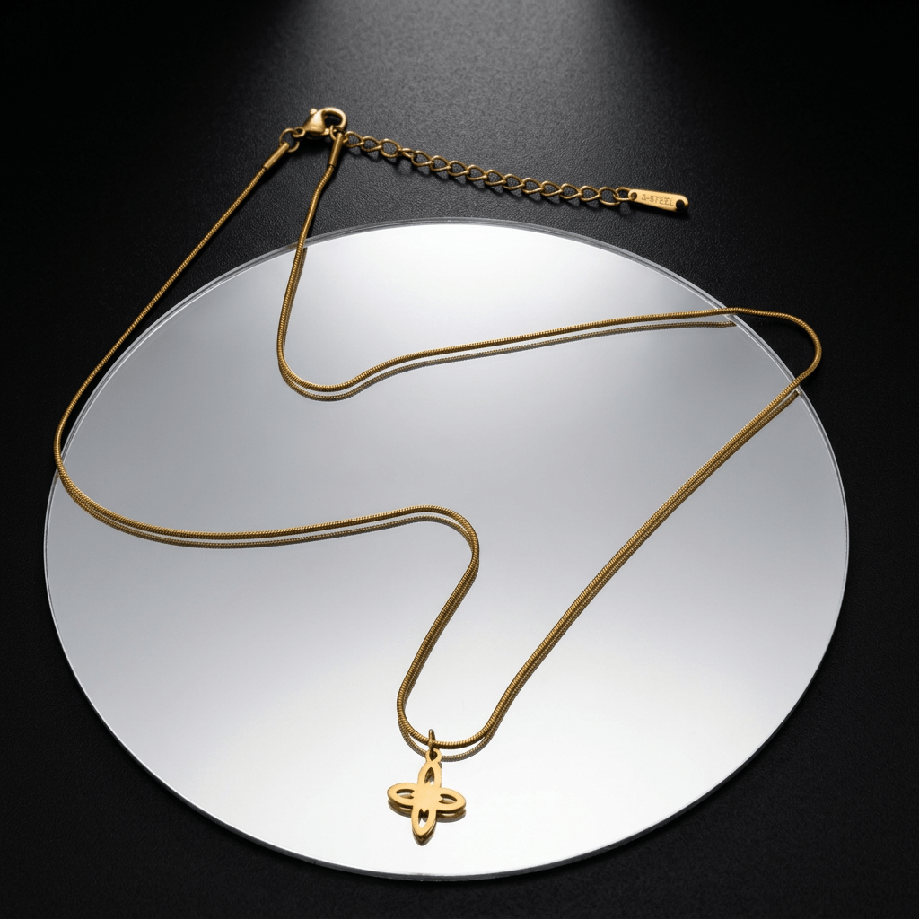 Women's High-Quality Stainless Steel Golden Round Snake Chain Necklace
