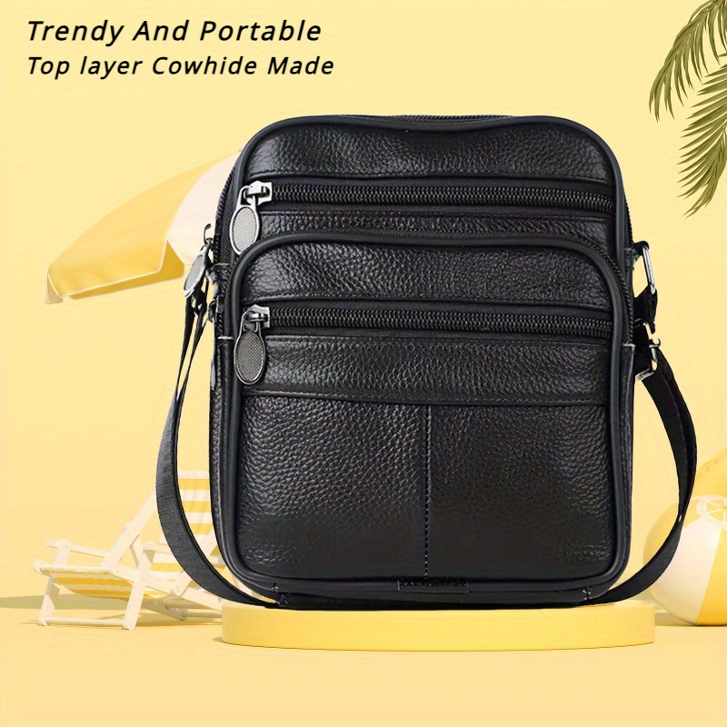 Petit Sac à Bandoulière Homme/Garçon - Cuir PU Noir - Style Crossbody - Neuf