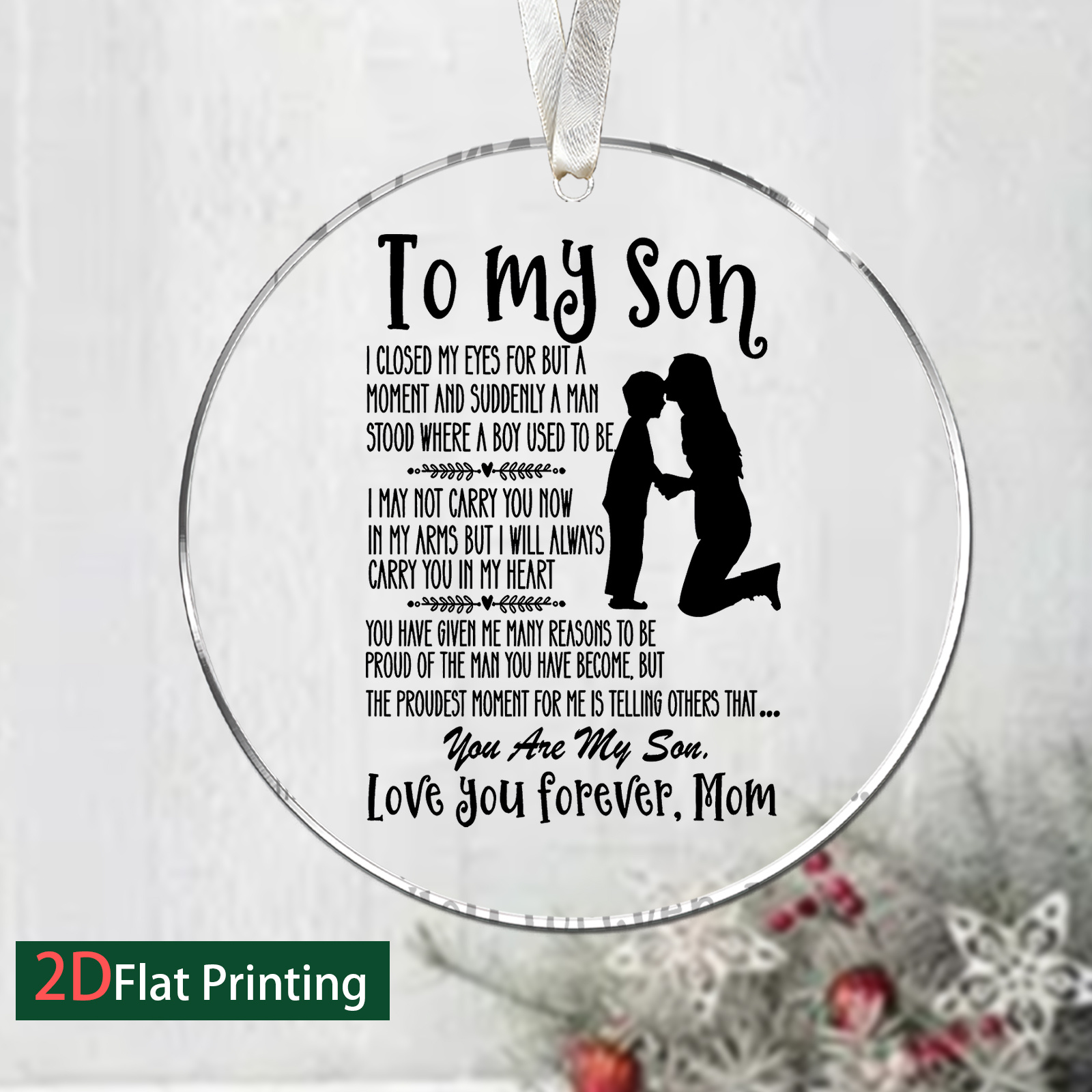 TEMU 2d Flat - Acrylic Pendant Decoration In A Flat 2d Design, Perfect For My Son. This Meaningful Hanging Ornament Is Great For Christmas, Suitable